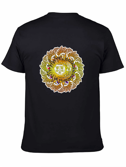 Sun and Moon Mandala Graphic Tee - Black