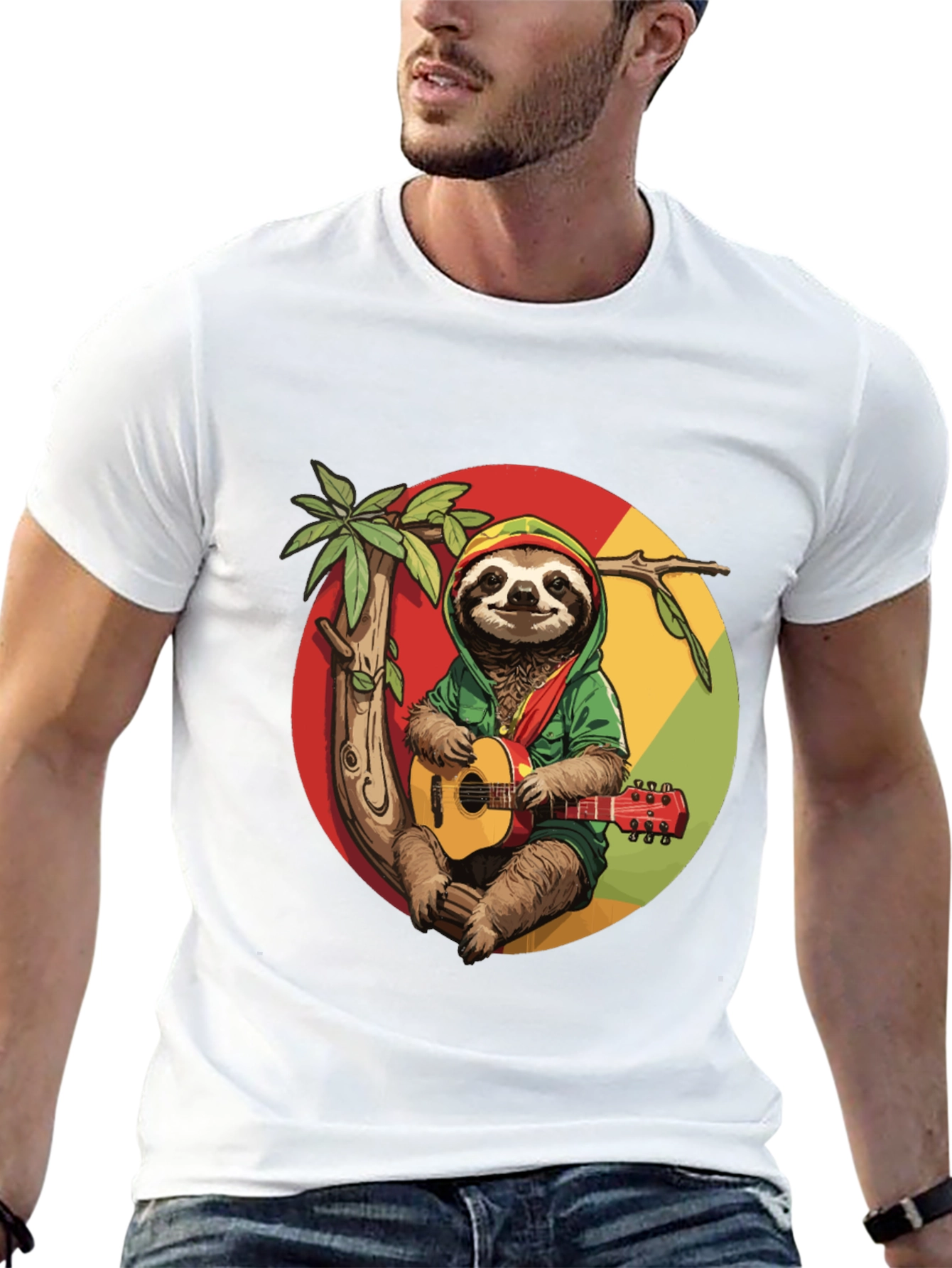 Reggae Sloth T-Shirt - Cool Graphic Tee