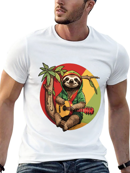 Reggae Sloth T-Shirt - Cool Graphic Tee