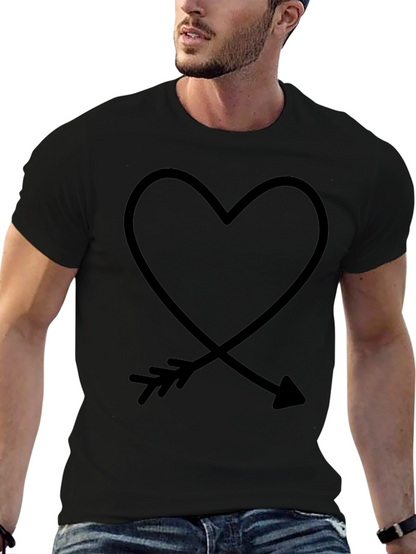 Heart & Arrow Graphic Tee - Mens Black T-Shirt