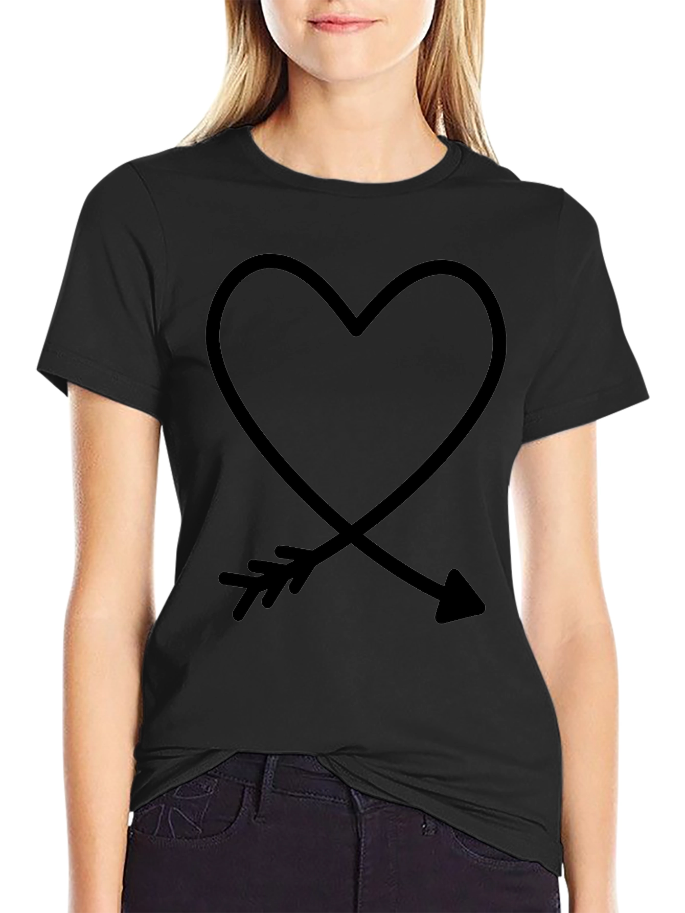 Heart & Arrow Graphic Tee - Mens Black T-Shirt