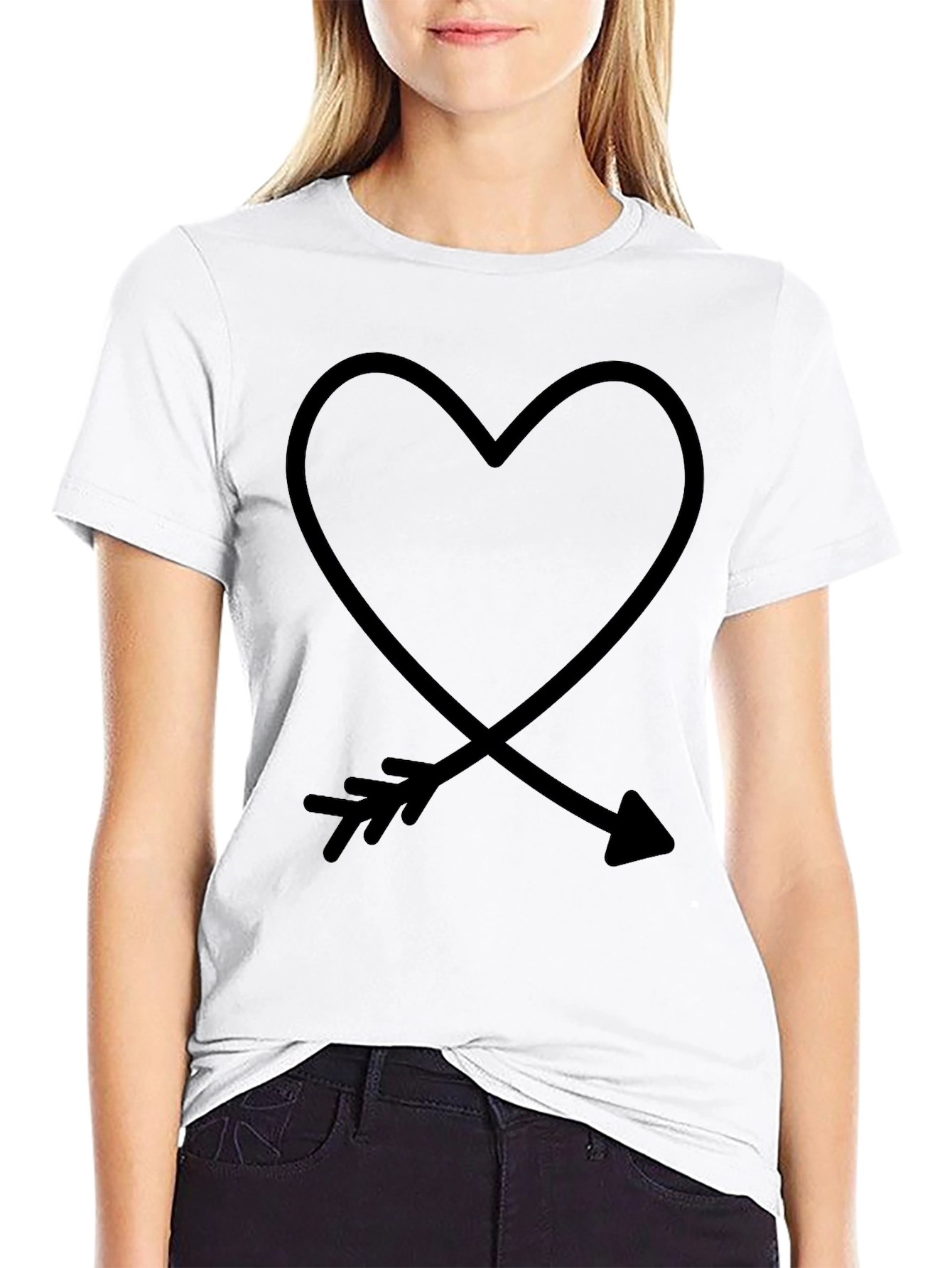 Heart & Arrow Graphic Tee - Mens Black T-Shirt