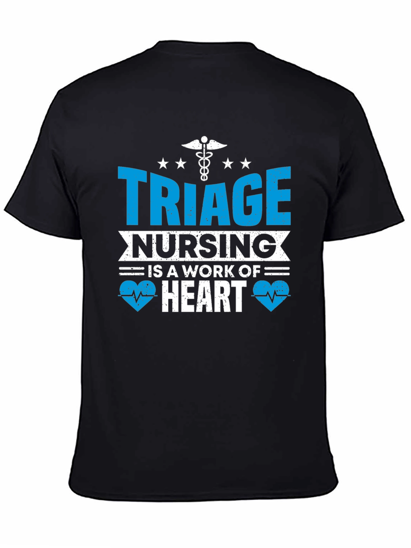 Triage Nursing Heart T-Shirt - Black Cotton Tee