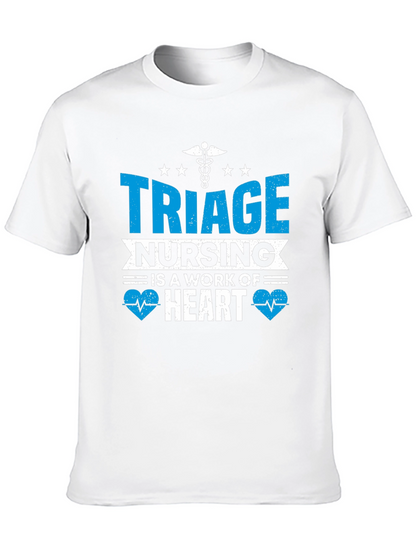 Triage Nursing Heart T-Shirt - Black Cotton Tee