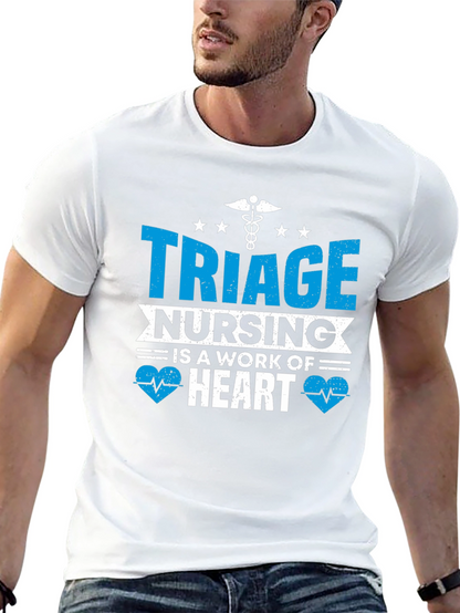 Triage Nursing Heart T-Shirt - Black Cotton Tee