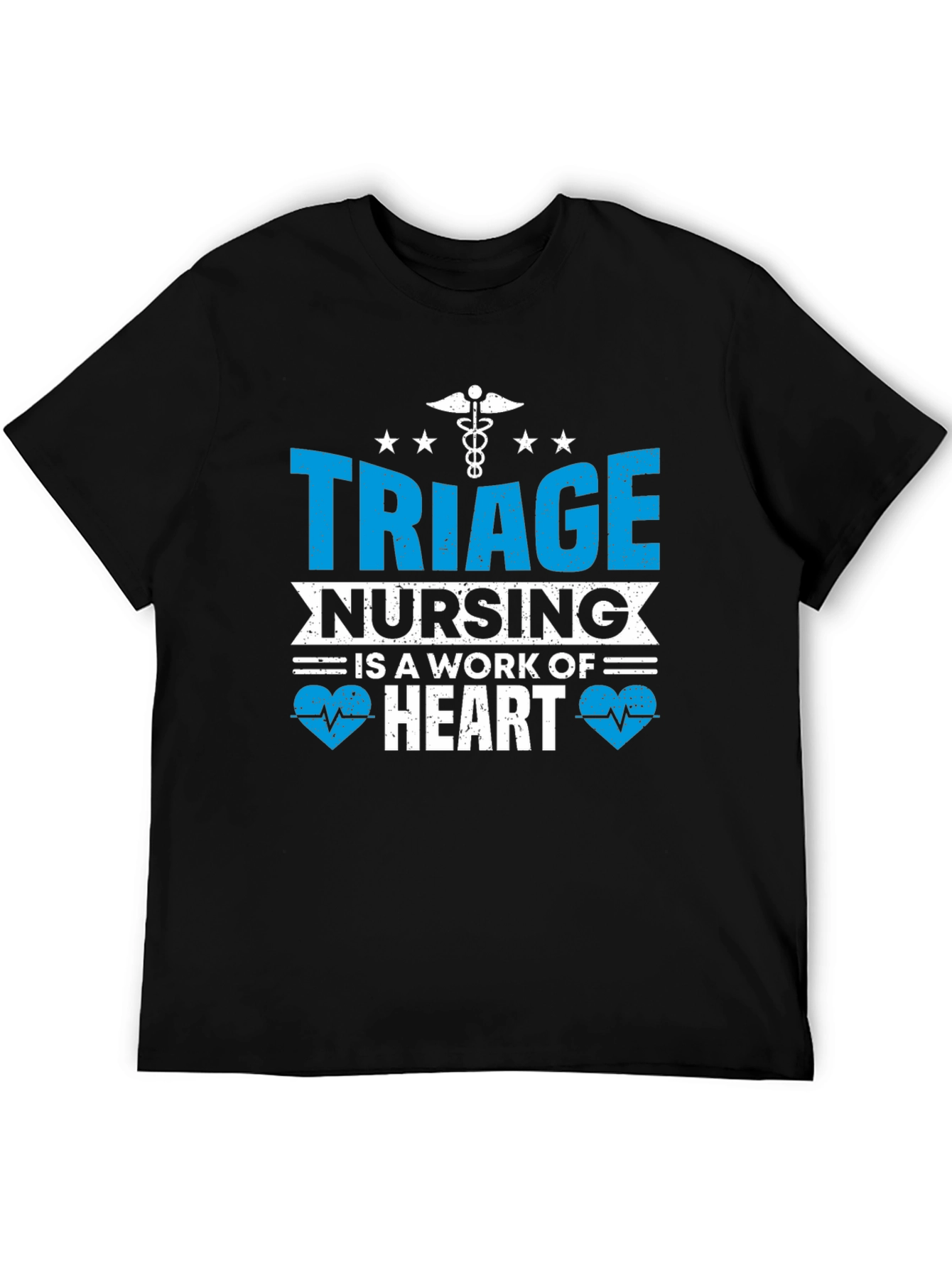 Triage Nursing Heart T-Shirt - Black Cotton Tee
