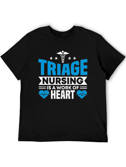 Triage Nursing Heart T-Shirt - Black Cotton Tee