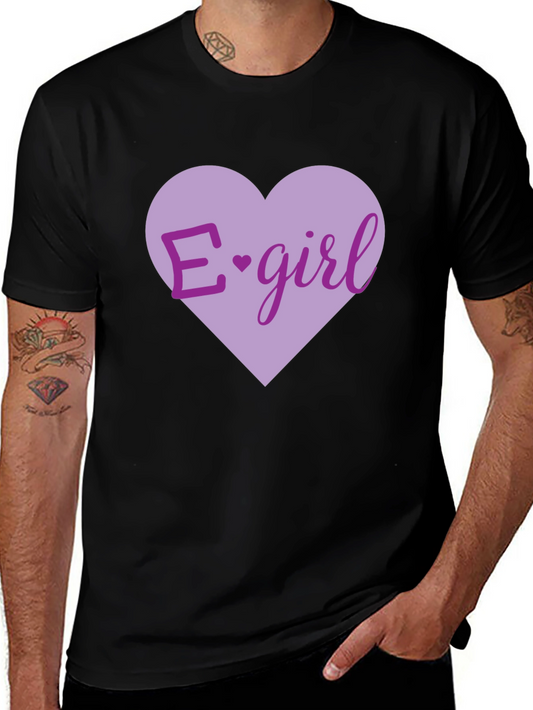 E-girl Heart Graphic T-Shirt - Black