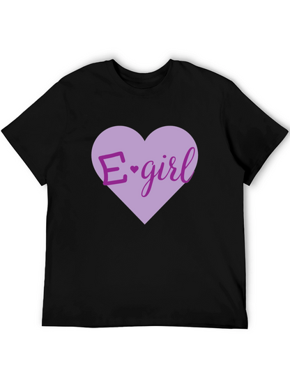 E-girl Heart Graphic T-Shirt - Black