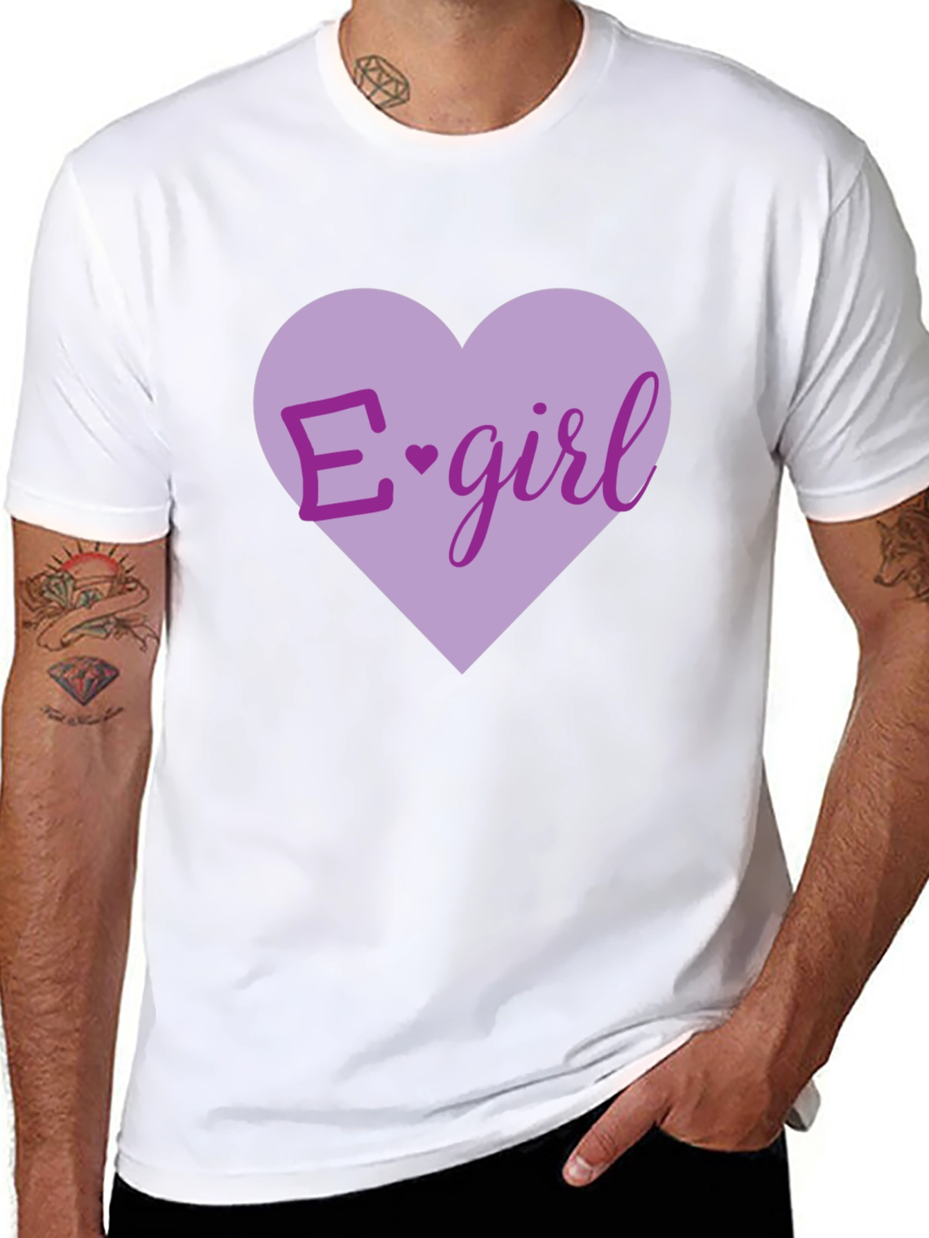 E-girl Heart Graphic T-Shirt - Black