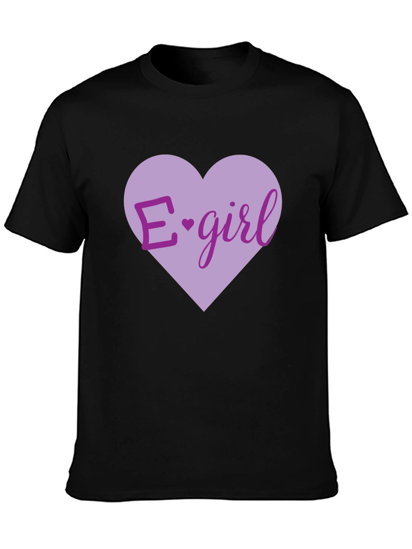 E-girl Heart Graphic T-Shirt - Black