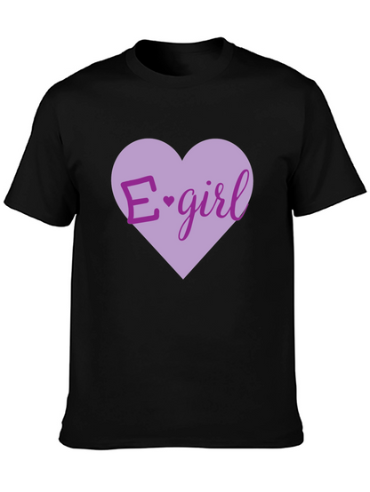E-girl Heart Graphic T-Shirt - Black
