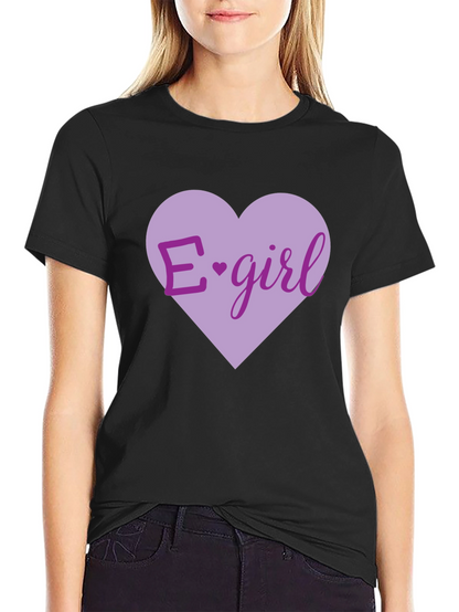 E-girl Heart Graphic T-Shirt - Black