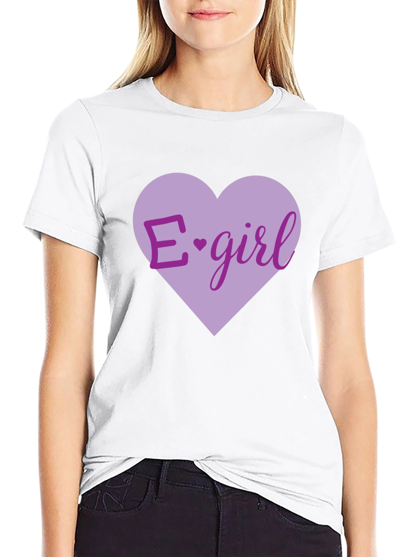E-girl Heart Graphic T-Shirt - Black