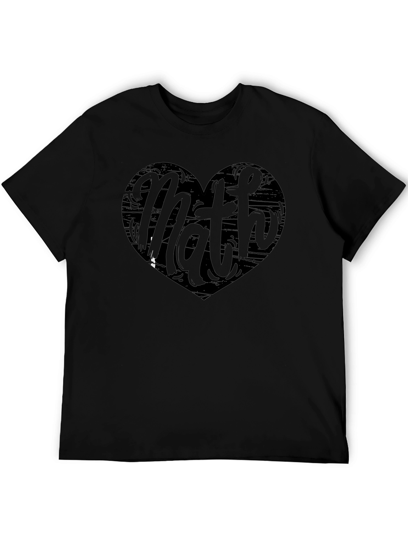 Math Heart Graphic Tee - Black Cotton Shirt