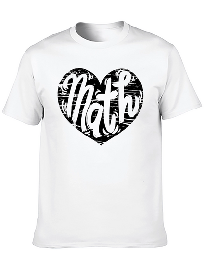 Math Heart Graphic Tee - Black Cotton Shirt