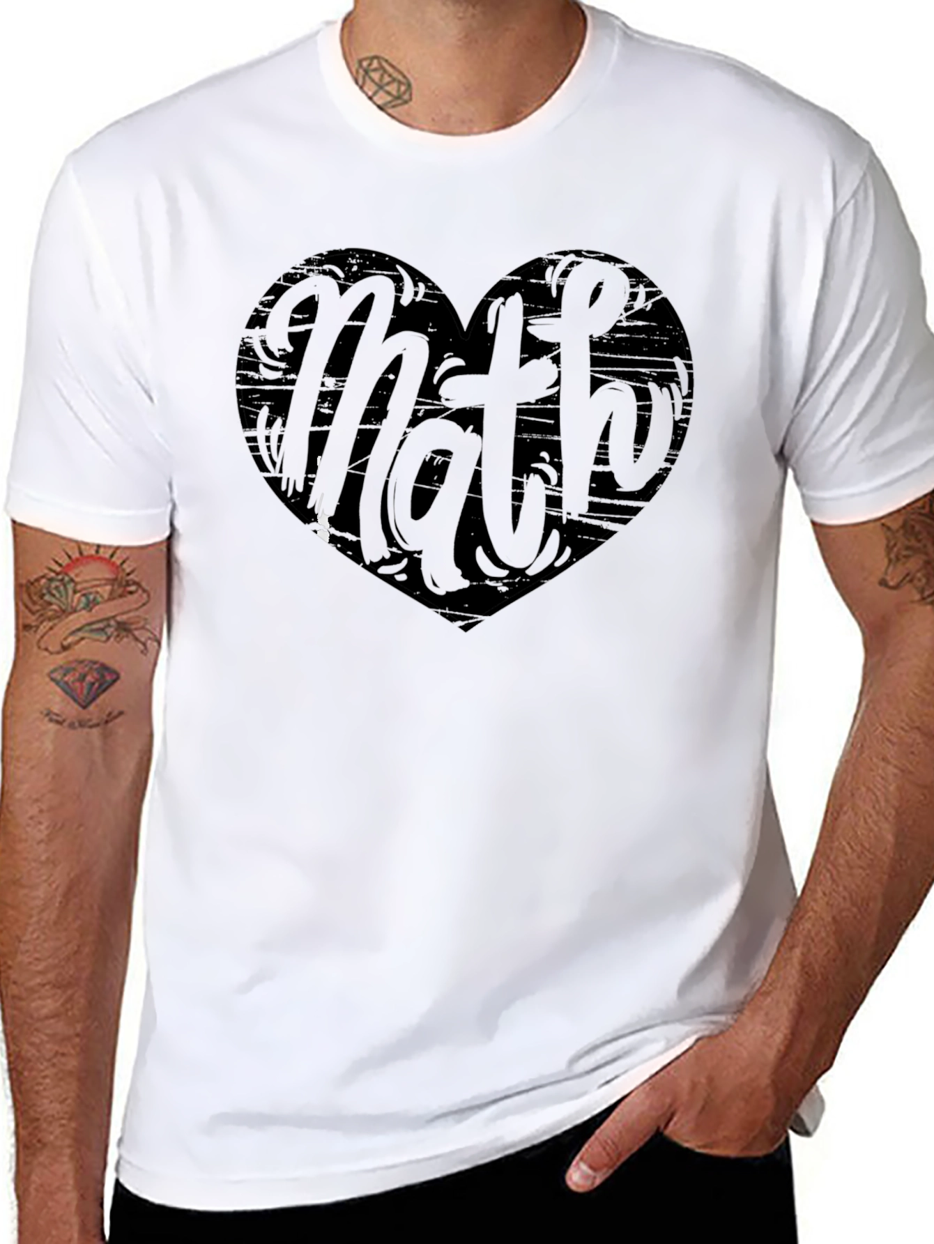 Math Heart Graphic Tee - Black Cotton Shirt
