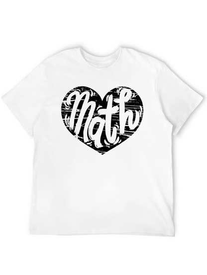 Math Heart Graphic Tee - Black Cotton Shirt