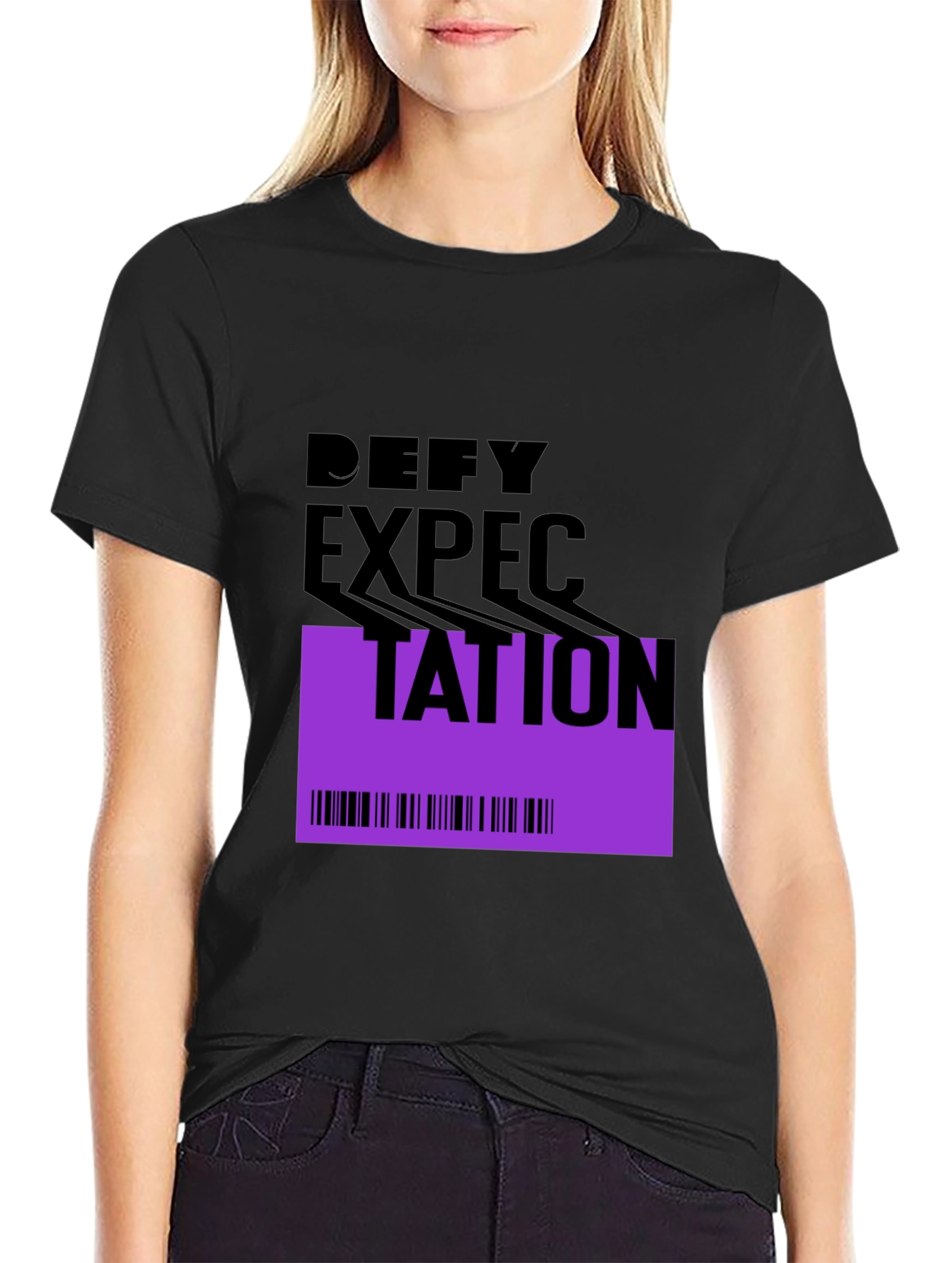 Defy Expectation Graphic Tee - Modern Black T-Shirt