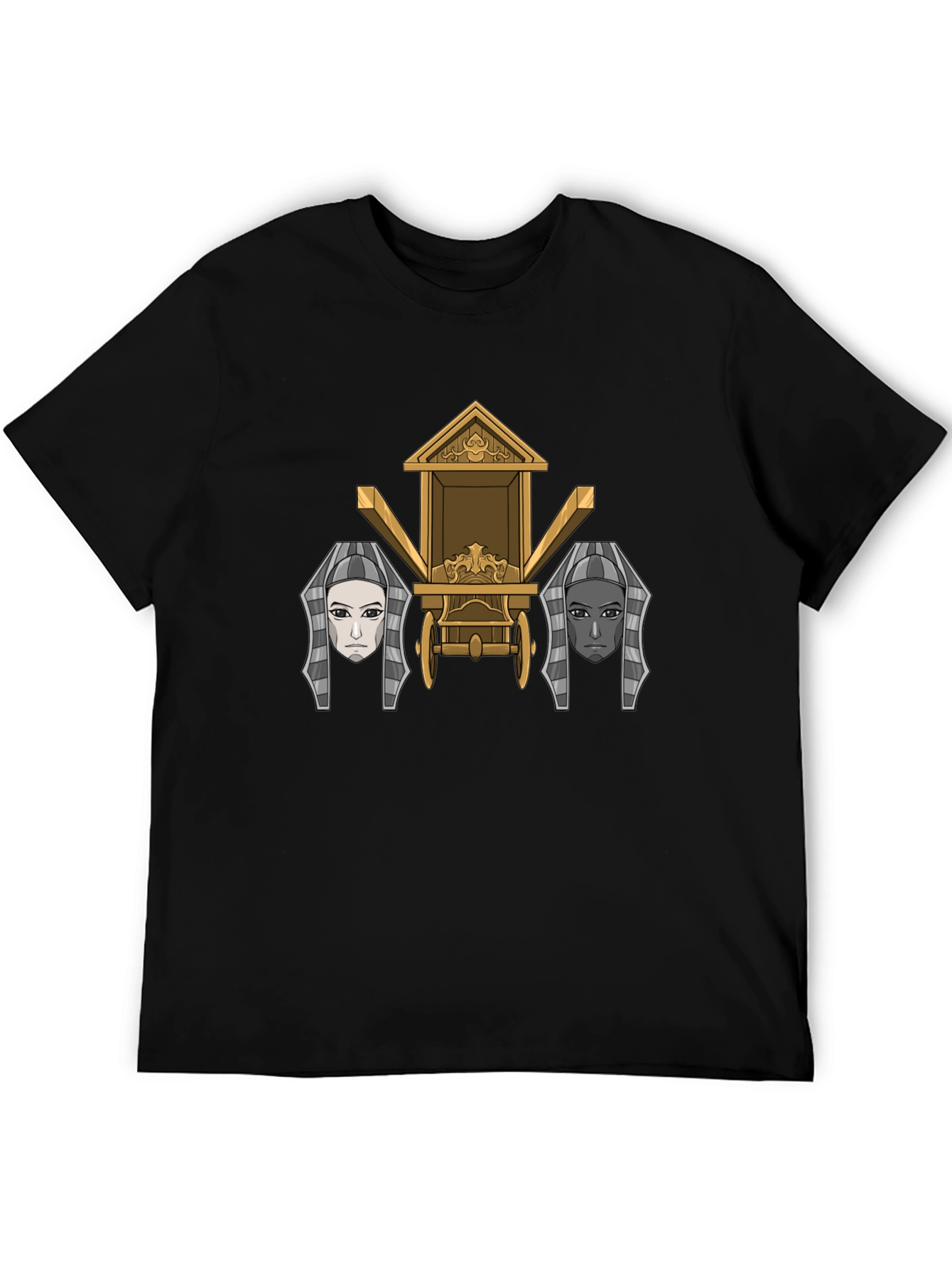 Egyptian Chariot Graphic Tee - Premium Black T-Shirt