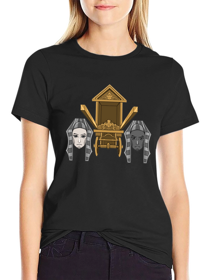 Egyptian Chariot Graphic Tee - Premium Black T-Shirt