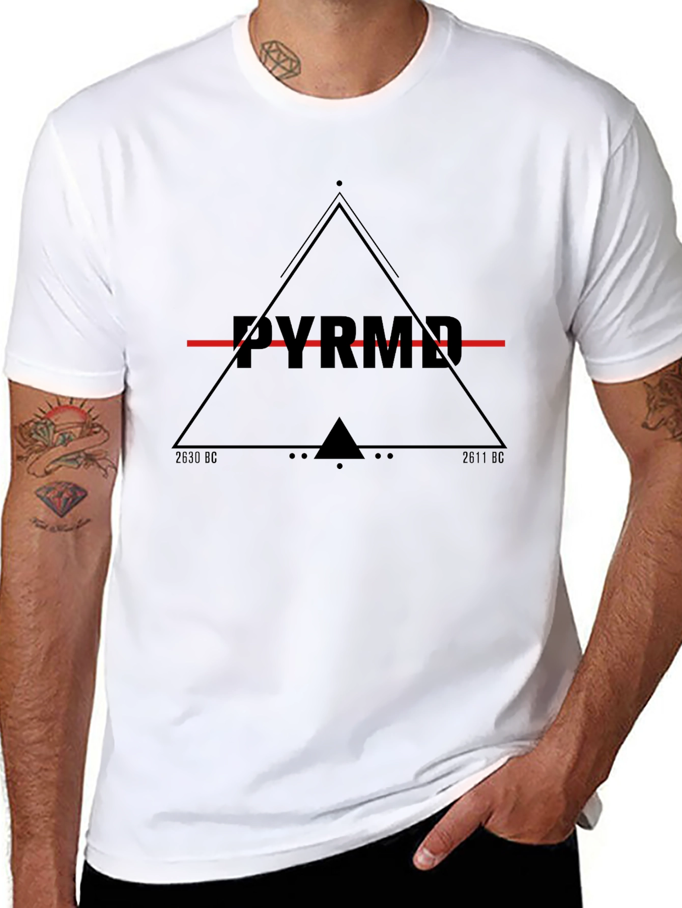Mens Black Pyramid Graphic Tee