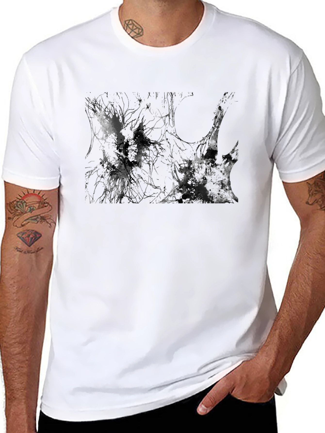 Abstract Art Black T-Shirt - Unique Graphic Tee