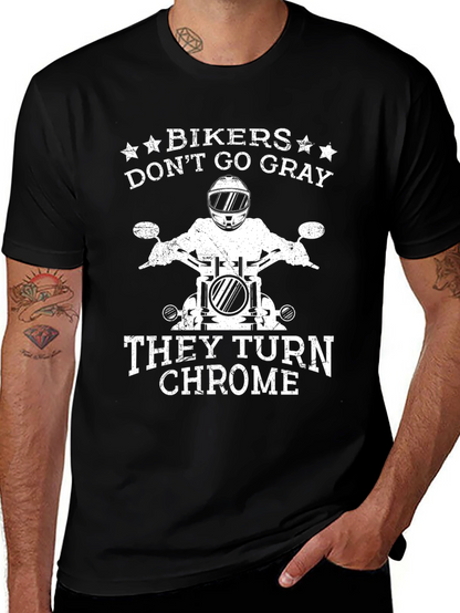 Bikers Turn Chrome Graphic Tee - Ride in Style