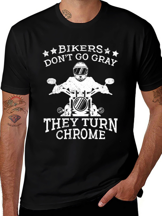 Bikers Turn Chrome Graphic Tee - Ride in Style