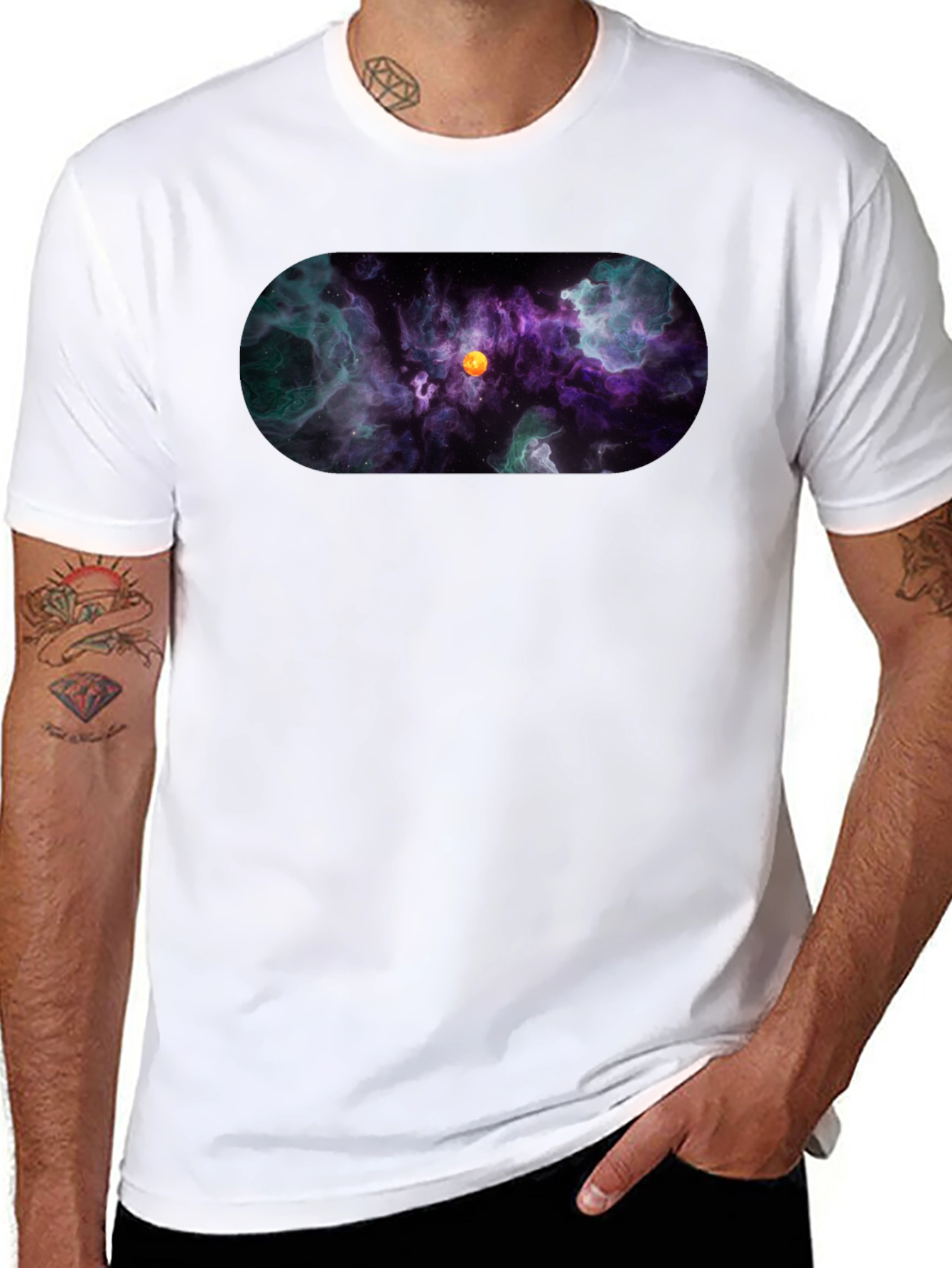 Nebula Print Black T-Shirt