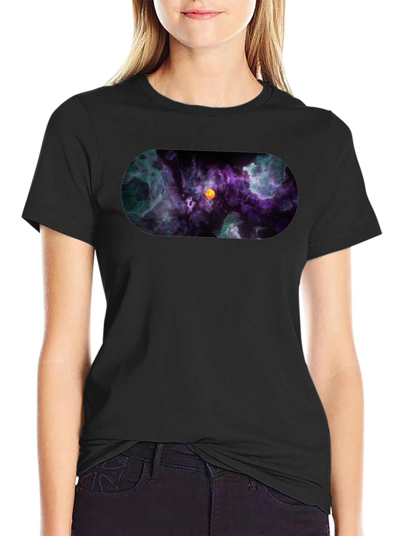 Nebula Print Black T-Shirt