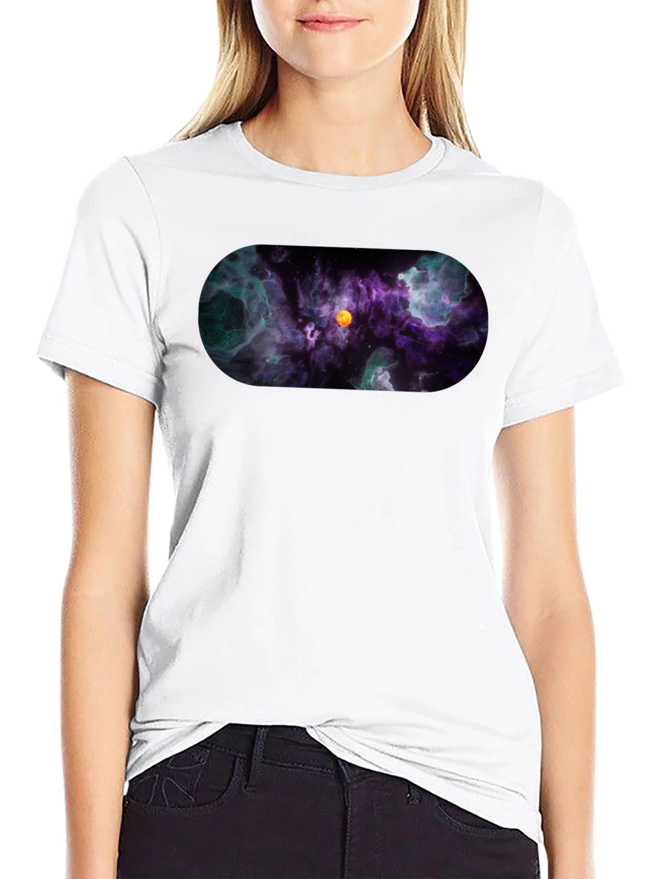 Nebula Print Black T-Shirt