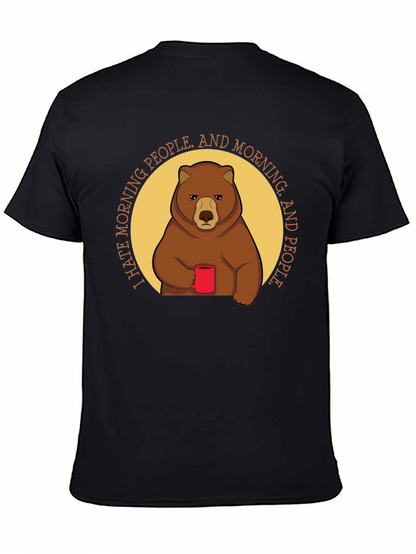 I Hate Morning People Bear Graphic T-Shirt