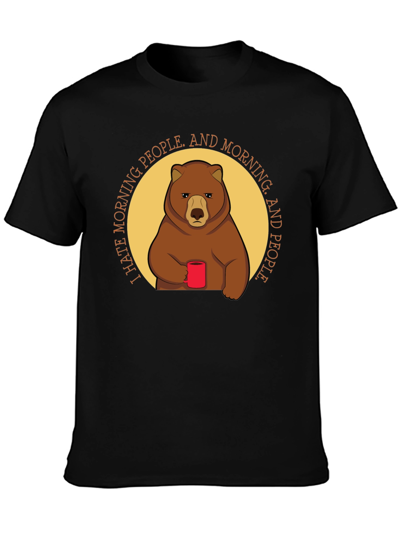 I Hate Morning People Bear Graphic T-Shirt
