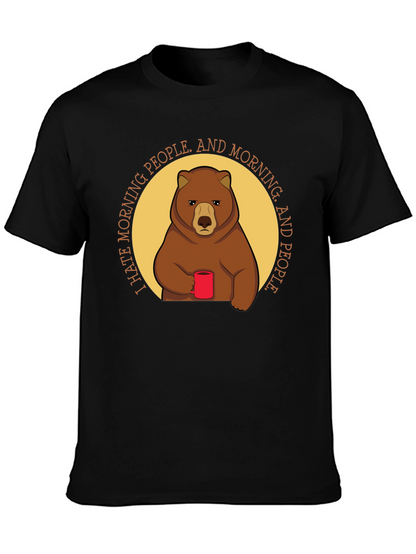 I Hate Morning People Bear Graphic T-Shirt