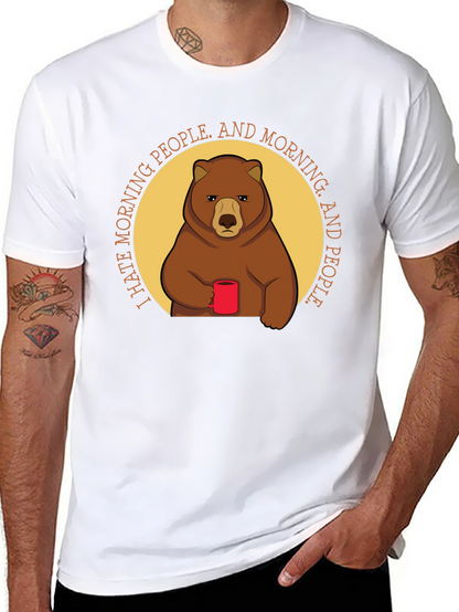 I Hate Morning People Bear Graphic T-Shirt
