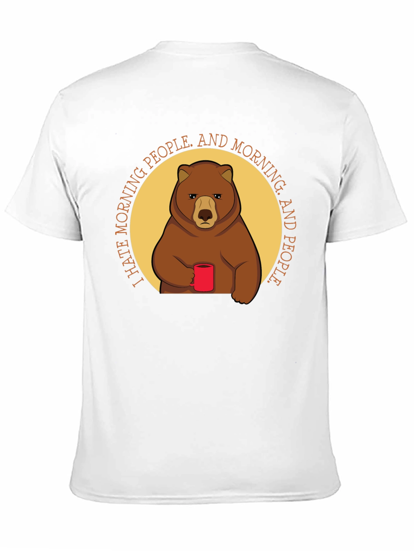 I Hate Morning People Bear Graphic T-Shirt