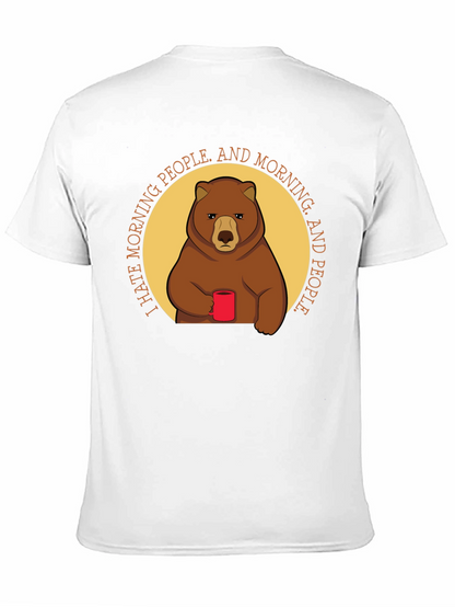 I Hate Morning People Bear Graphic T-Shirt