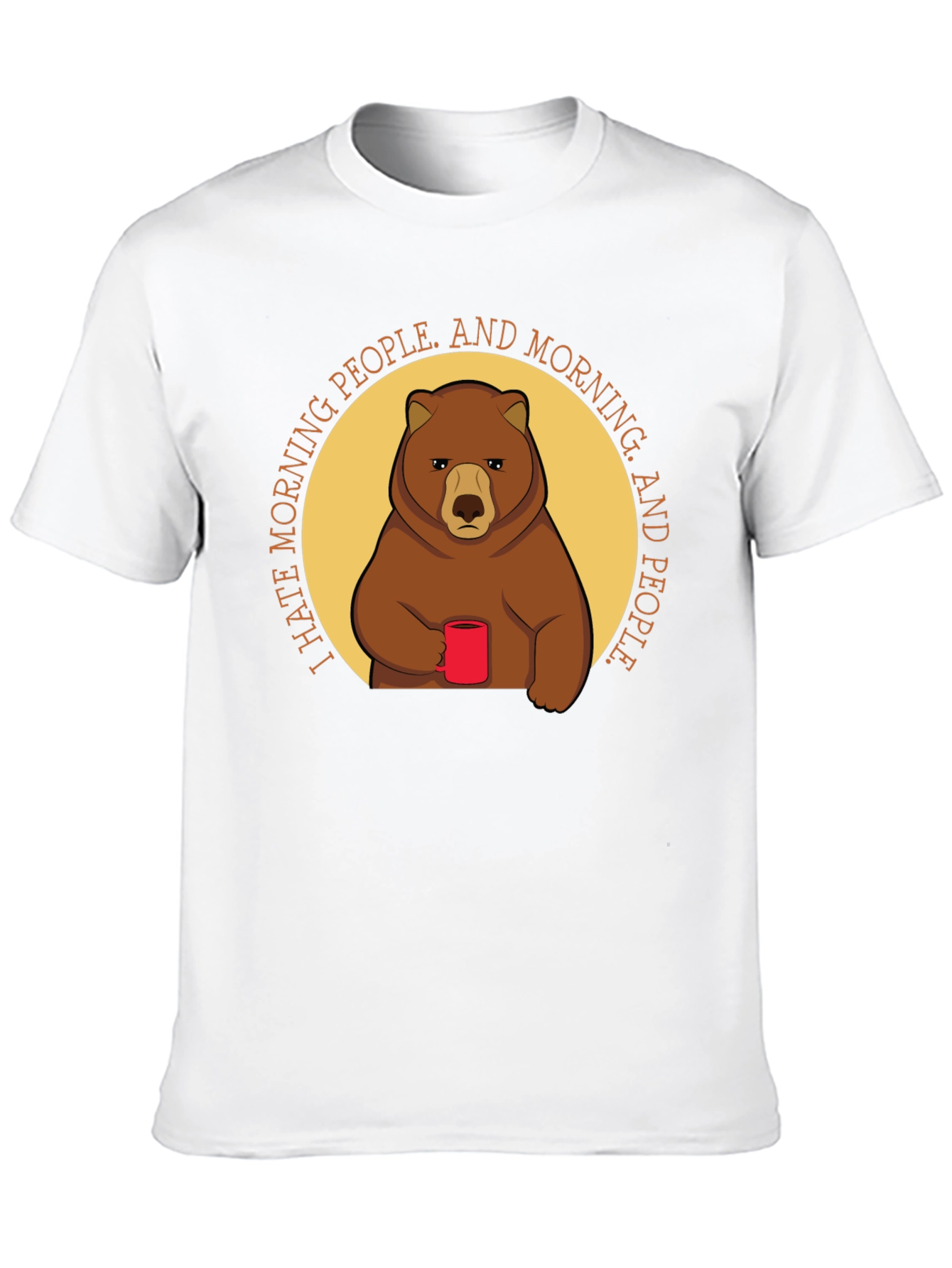 I Hate Morning People Bear Graphic T-Shirt