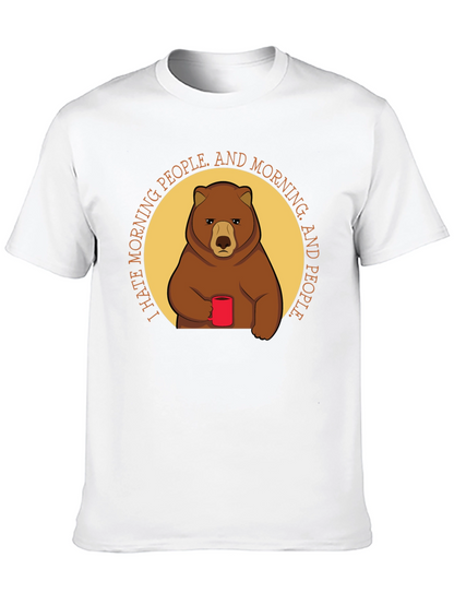 I Hate Morning People Bear Graphic T-Shirt