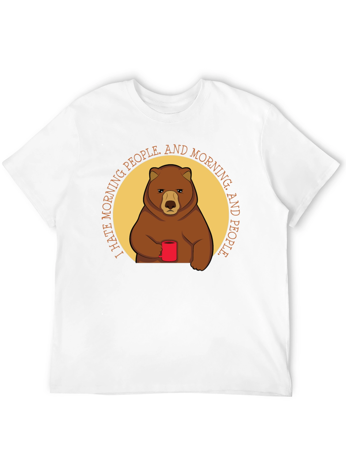 I Hate Morning People Bear Graphic T-Shirt