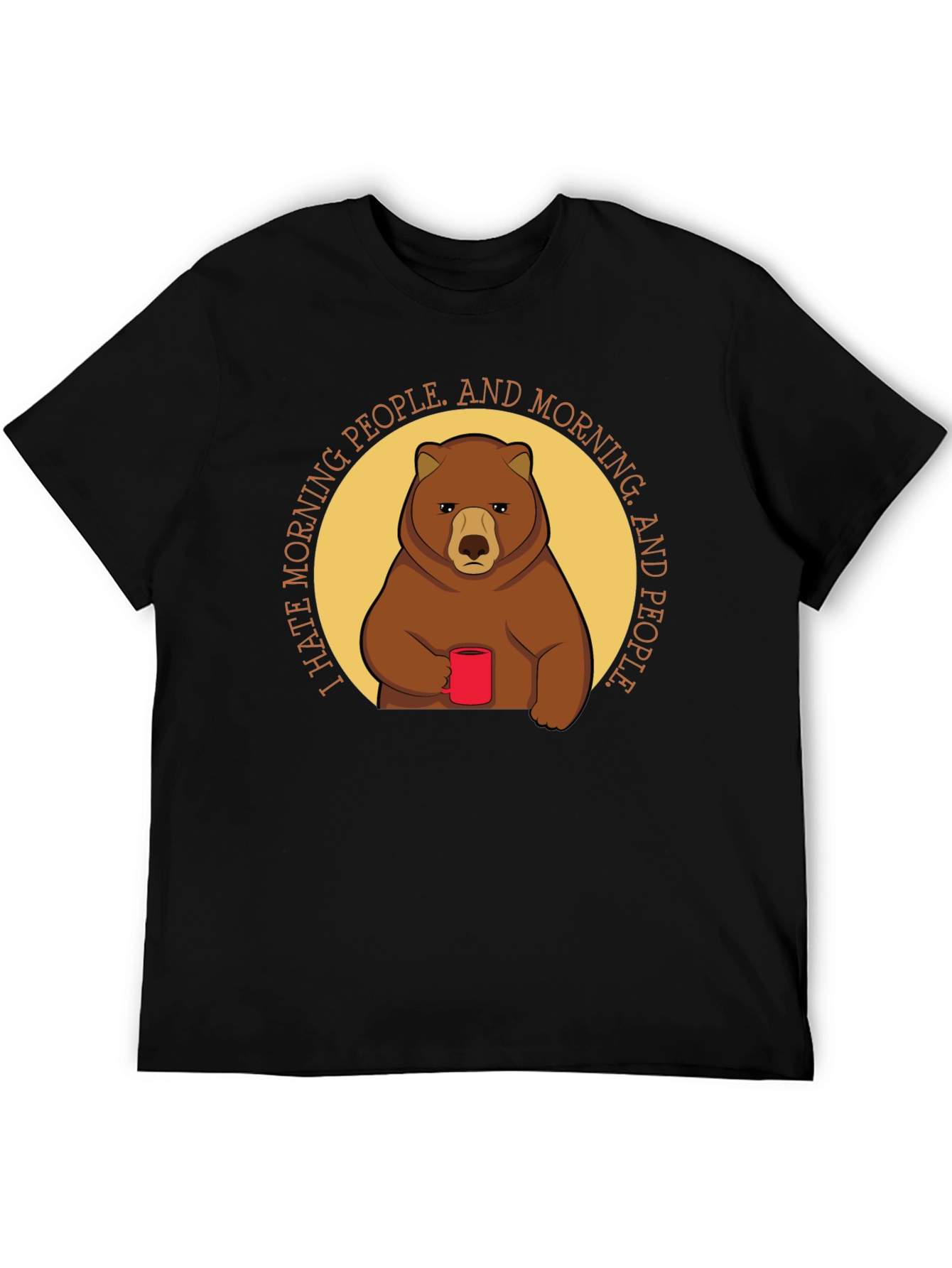 I Hate Morning People Bear Graphic T-Shirt