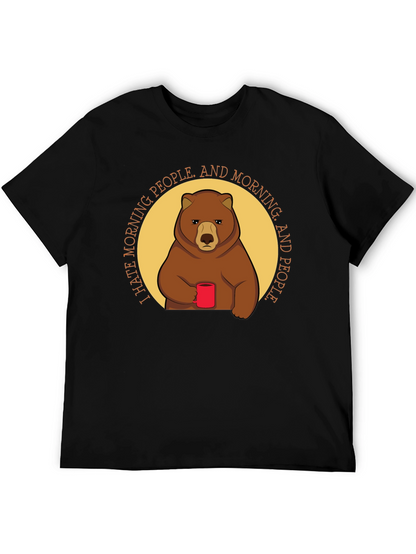 I Hate Morning People Bear Graphic T-Shirt