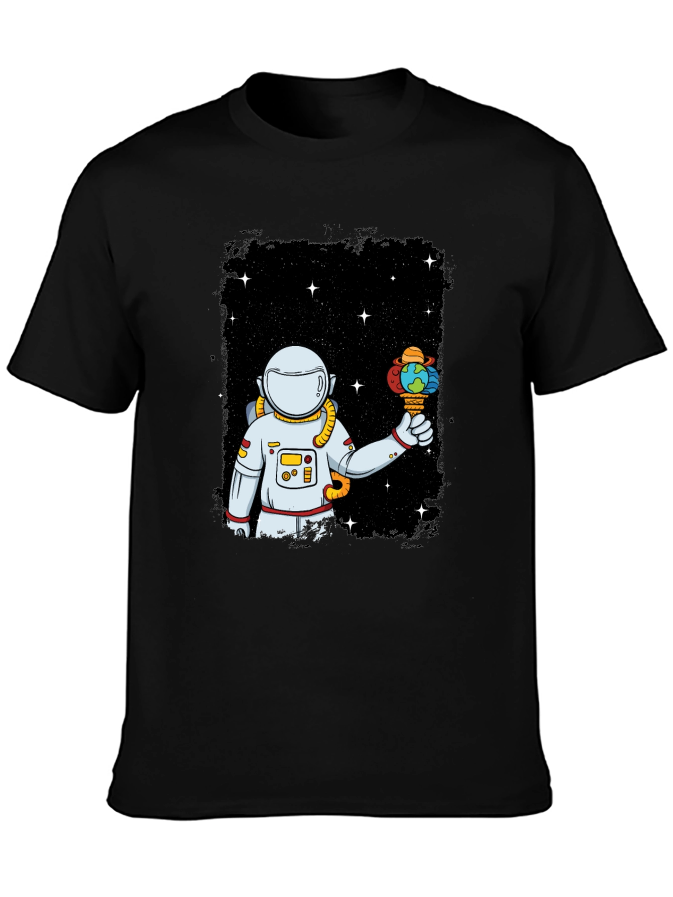 Astronaut Earth Ice Cream Graphic T-Shirt