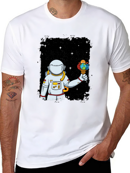 Astronaut Earth Ice Cream Graphic T-Shirt