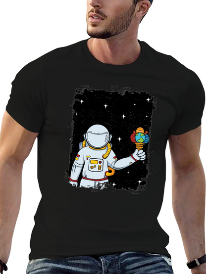 Astronaut Earth Ice Cream Graphic T-Shirt