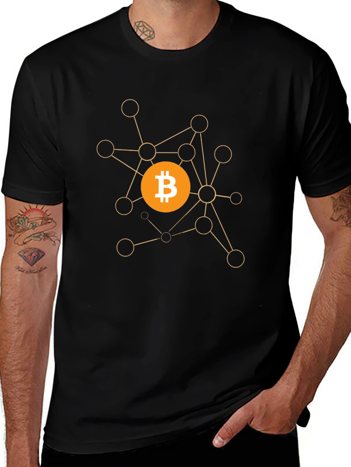 Bitcoin Crypto Network Black T-Shirt