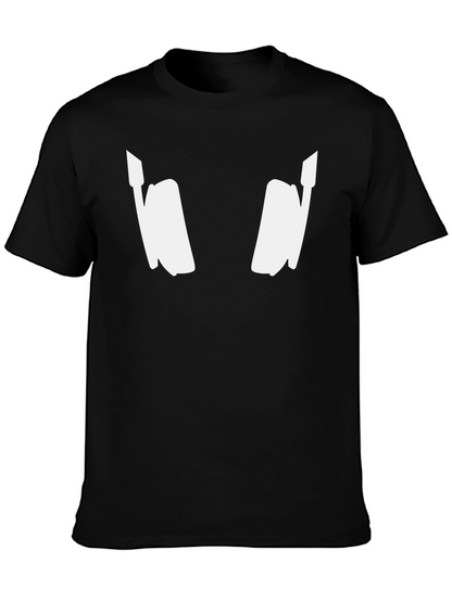 DJ Headphones Graphic Tee - Black Cotton Blend
