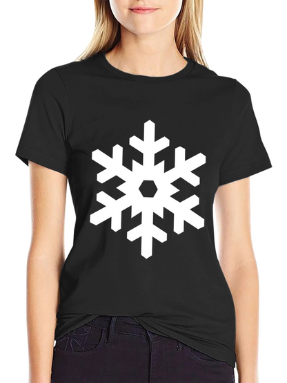 Snowflake Graphic Print Black T-Shirt