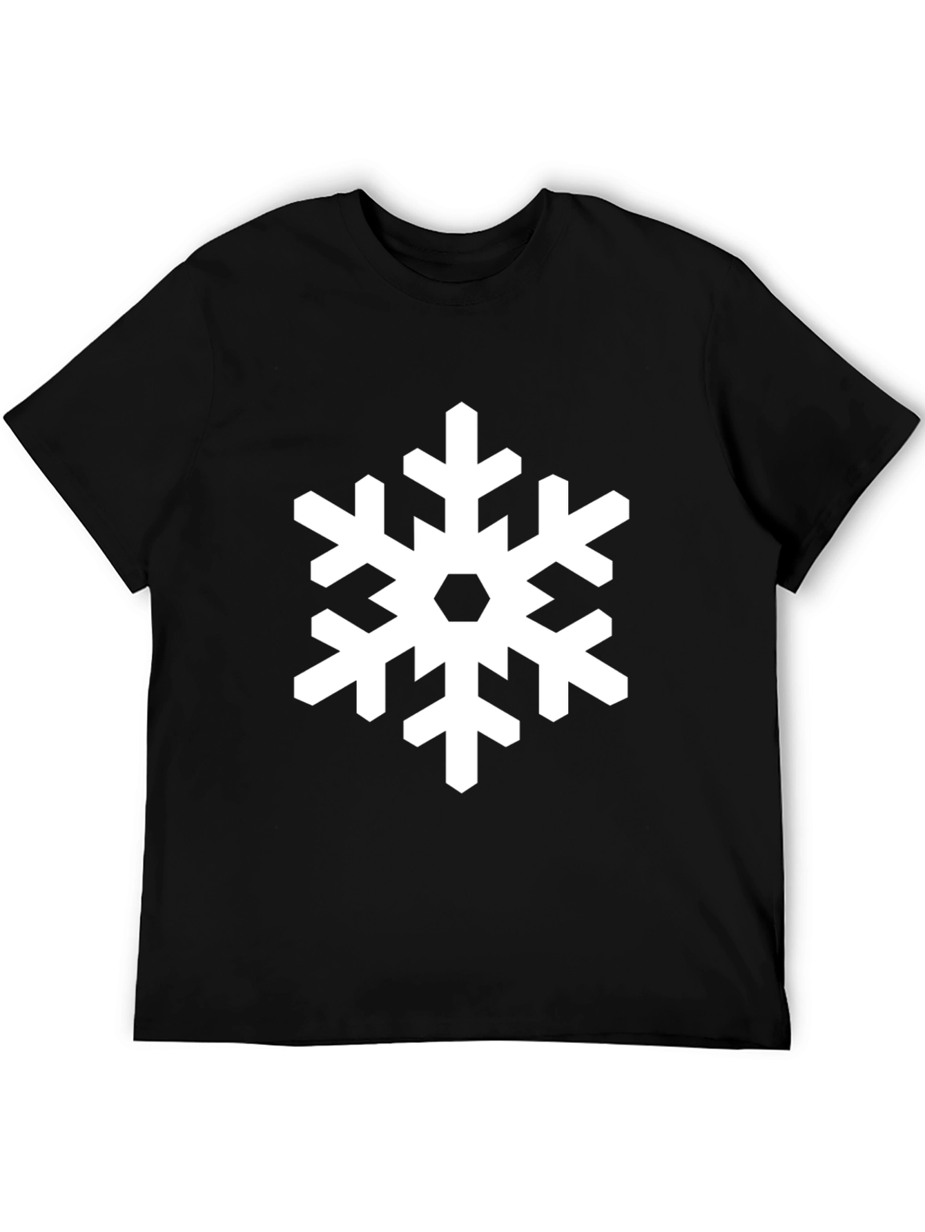 Snowflake Graphic Print Black T-Shirt